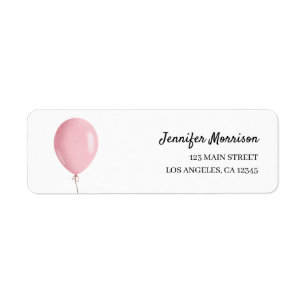 Pink Watercolor Balloon Girl Baby Shower Address 