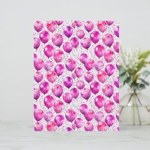Pink Watercolor Balloons and Confetti Party Paper
