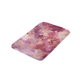 Pink watercolor  bath mat
