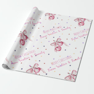 Pink Watercolor berries Feminine Gift Wrapping Paper