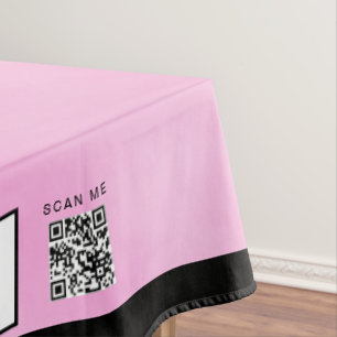 Pink Watercolor Black Craft Show 60 x 84 Tablecloth