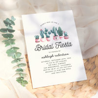 Pink Watercolor Cactus Bridal Fiesta