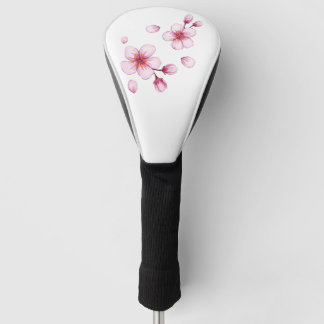 Pink Watercolor Cherry Blossom Pattern Golf Head Cover