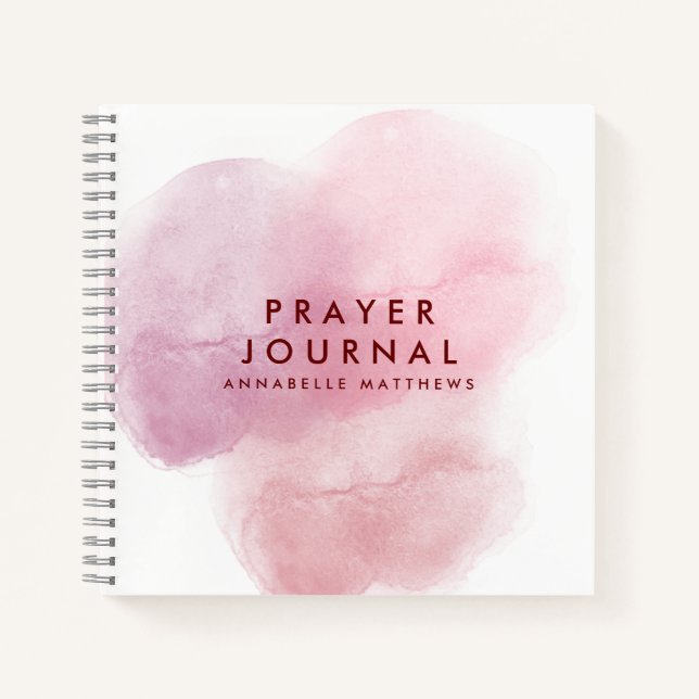 Pink Watercolor Christian Prayer Journal Carnet (Devant)