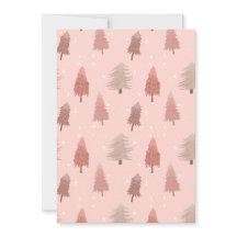 Pink watercolor christmas tree illustration