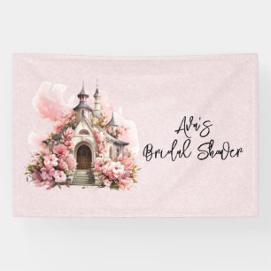 Pink Watercolor Church Bridal Shower Banner