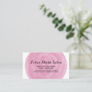 Pink Watercolor Circle Business Card