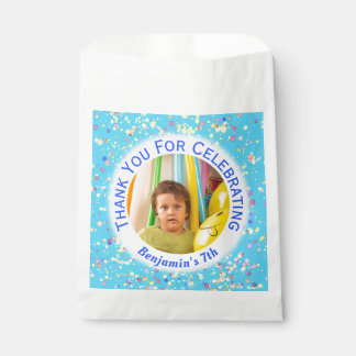 Pink Watercolor Confetti Customizable Child Photo Favour Bag
