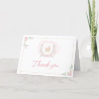 Pink Watercolor Crest Baby Shower