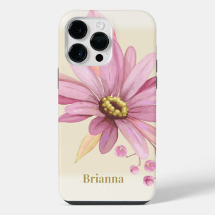Pink Watercolor Daisy  iPhone 14 Pro Max Case