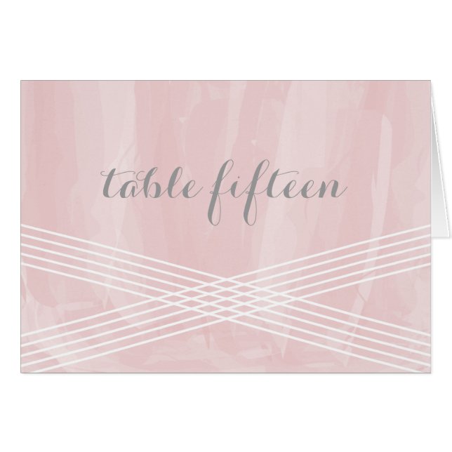 Pink Watercolor Deco Table Number (Front Horizontal)