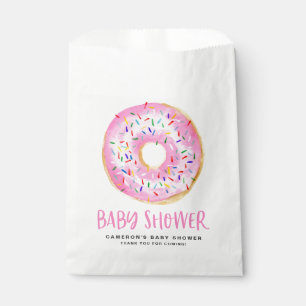 Pink Watercolor Donut with Sprinkles Thank You Favour Bag
