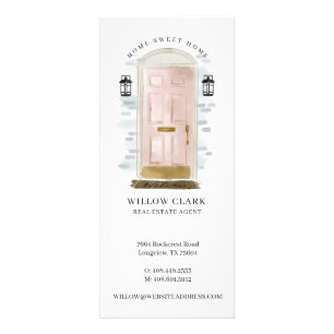 Pink Watercolor Door Real Estate 2022 Calendar Rack Card