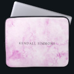 Pink Watercolor Elegant Laptop Sleeve<br><div class="desc">Elegant laptop sleeve with your name over a hand painted pink watercolor background.</div>