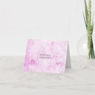 Pink Watercolor Elegant Note Card