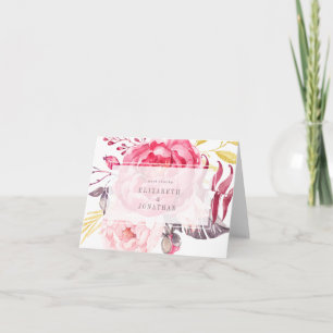 Pink Watercolor English Bouquet Thank You Card