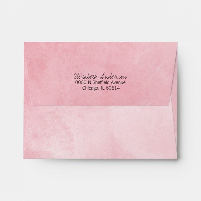 Pink Watercolor Envelope (Back (Top Flap))