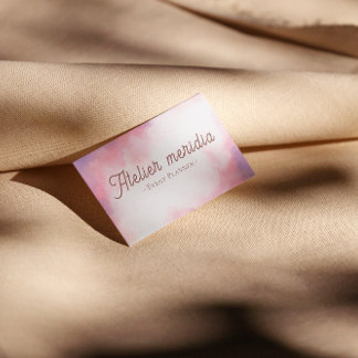Pink Watercolor Event Planner  Business Card