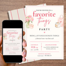 Pink Watercolor Favourite Things Party