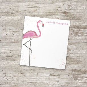 Pink Watercolor Flamingo Simple Stylish Chic  Notepad