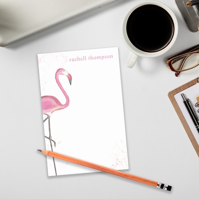 Pink Watercolor Flamingo Simple Stylish Chic Post-it Notes (Creator Uploaded)