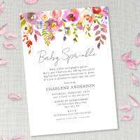 Pink Watercolor Floral baby sprinkle