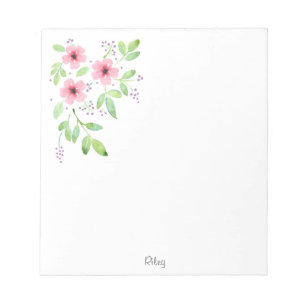 Pink Watercolor Floral Bouquet Notepad
