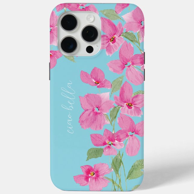 Pink Watercolor Floral Case-Mate iPhone Case (Back)