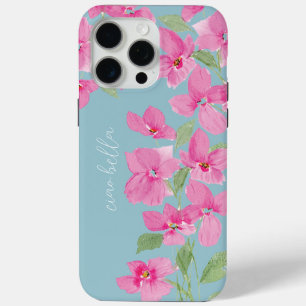 Pink Watercolor Floral iPhone 15 Pro Max Case