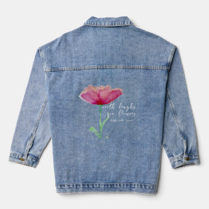 Pink Watercolor Floral Denim Jacket