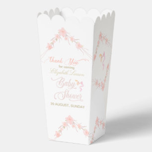 Pink Watercolor Floral Elegant Baby Shower Favor B Box