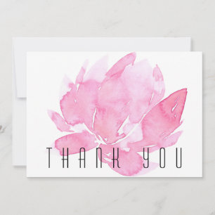 Pink Watercolor Floral Funeral Thank You Card