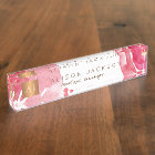 Pink watercolor floral gold copper monogrammed