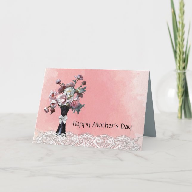 Pink Watercolor Floral Mother's Day Card (Front)