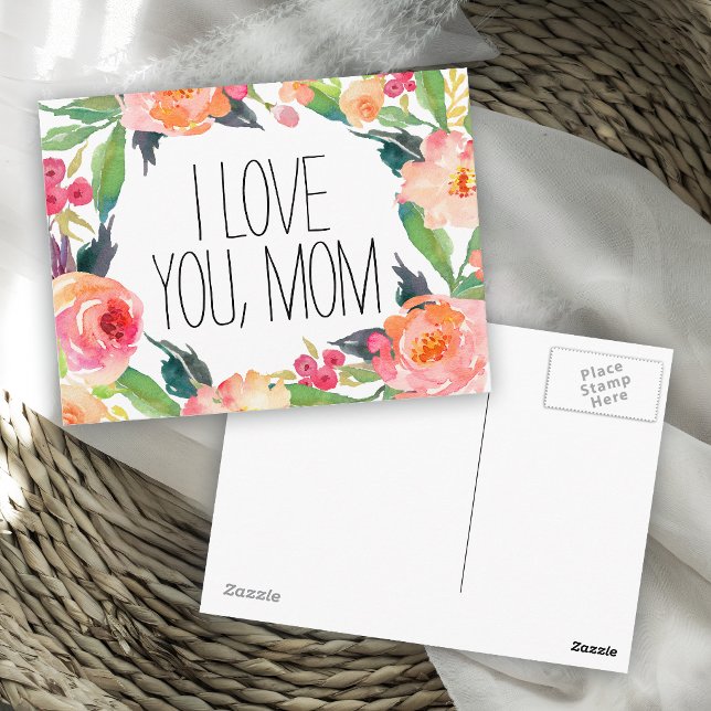 Pink Watercolor Floral Mother's Day Postcard (Creator Uploaded)