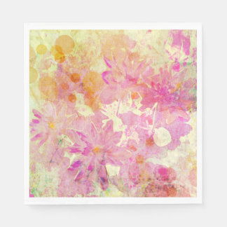 Pink Watercolor Floral Napkin
