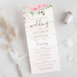 Pink Watercolor Floral Peonies Elegant Wedding Program<br><div class="desc">This wedding program features a beautiful and elegant design with soft pink and white flowers. It is a perfect way to add a touch of romance and sophistication to your wedding ceremony.</div>