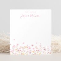 Pink Watercolor Floral Personalized