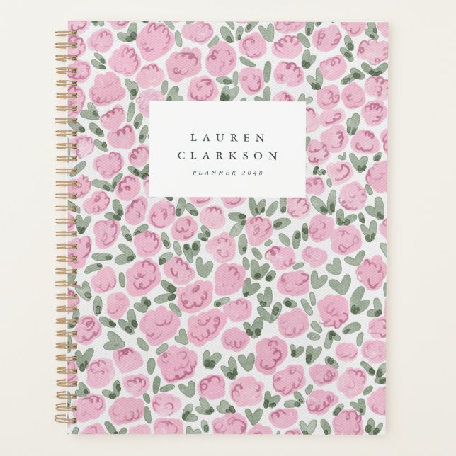 Pink Watercolor Floral Planner (Front)