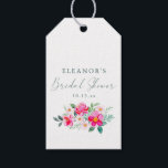 Pink Watercolor Floral Script Custom Bridal Shower Gift Tags<br><div class="desc">This bridal shower favor tag features soft pink watercolor flowers with greenery and elegant script lettering, creating a refined and feminine look for your celebration. Perfect for attaching to favor bags, gifts, or take-home treats at a bridal shower, luncheon, or garden party. Coordinates easily with matching stickers, napkins, invitations, and...</div>