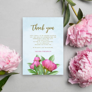 Pink Watercolor Floral Thank You