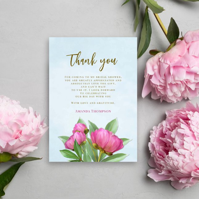 Pink Watercolor Floral Thank You Card (Creator Uploaded)