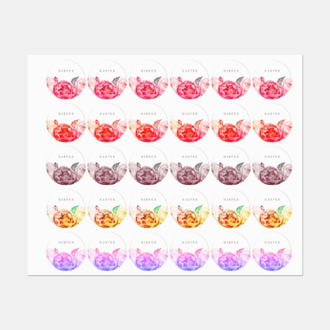 Pink Watercolor Flower (Sheet)