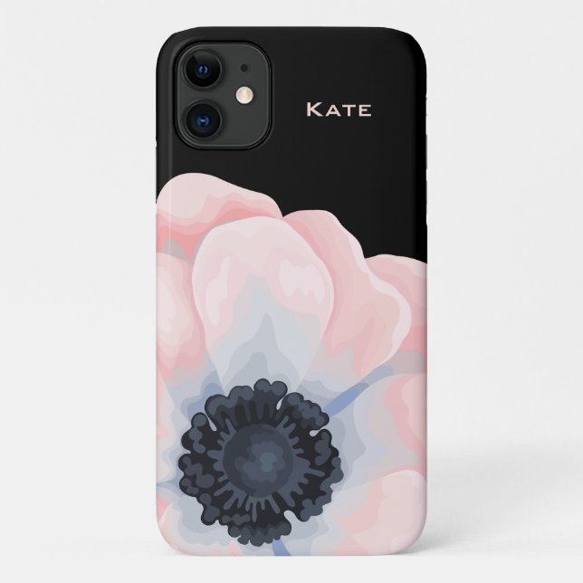Pink Watercolor Flower Personalized Case-Mate iPhone Case (Back)