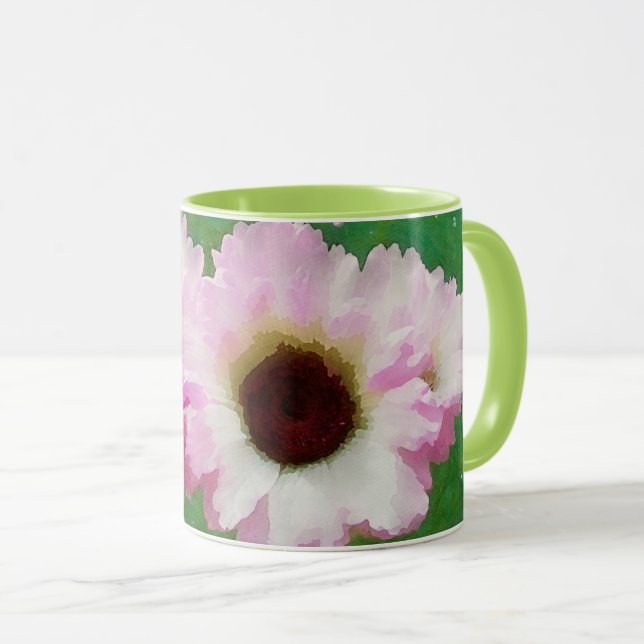 Pink Watercolor Flowers Art Mug Cup (Front Right)