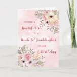Pink Watercolor Flowers Granddaughter Birthday Card<br><div class="desc">Birthday card for granddaughter with vintage pink watercolor flowers and thoughtful verse.</div>