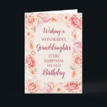 Pink Watercolor Flowers Granddaughter Birthday Card<br><div class="desc">Birthday card for granddaughter with pretty vintage blush pink watercolor flowers and thoughtful verse.</div>