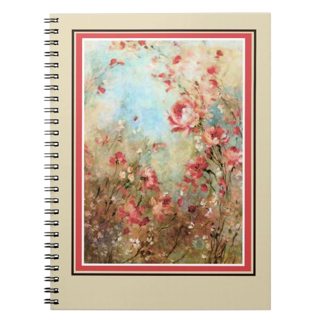 Pink watercolor flowers notebook (Front)