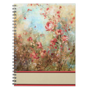 Pink watercolor flowers notebook