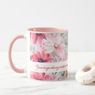 Pink Watercolor FLowers Print   Gift for Mom   Mug